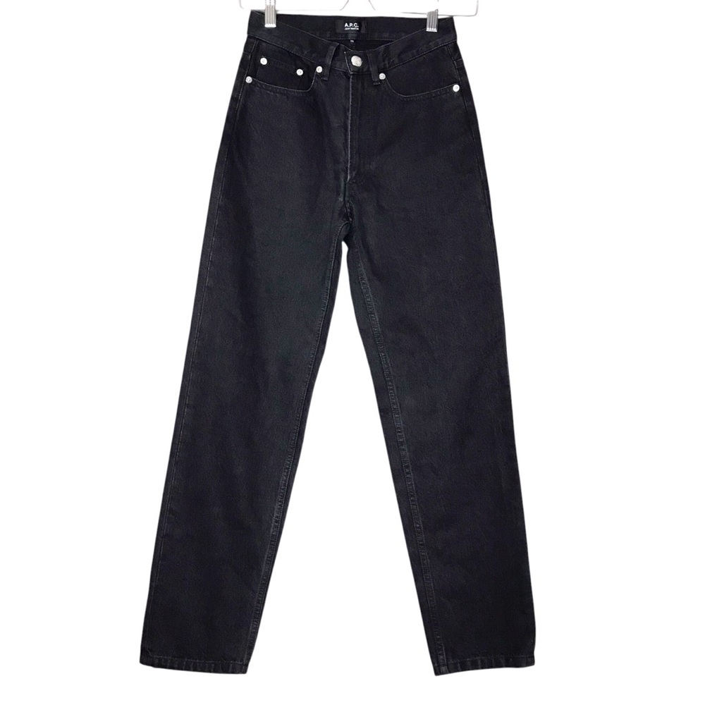 Women's 24 A.P.C. Jean Martin Black Denim Jeans Pants Luxury Premium Straight